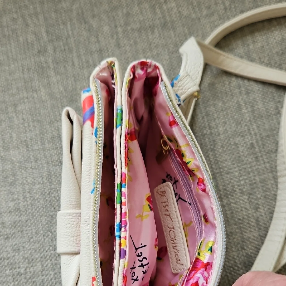 Betsey Johnson Cream and Multicolor Floral Crossbody Bag - Picture 13 of 14